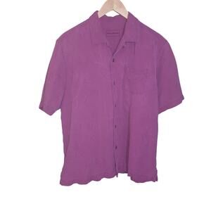 Tommy Bahama Bedarra Garden Mens Camp 100% Silk Short Sleeve Shirt Size Large